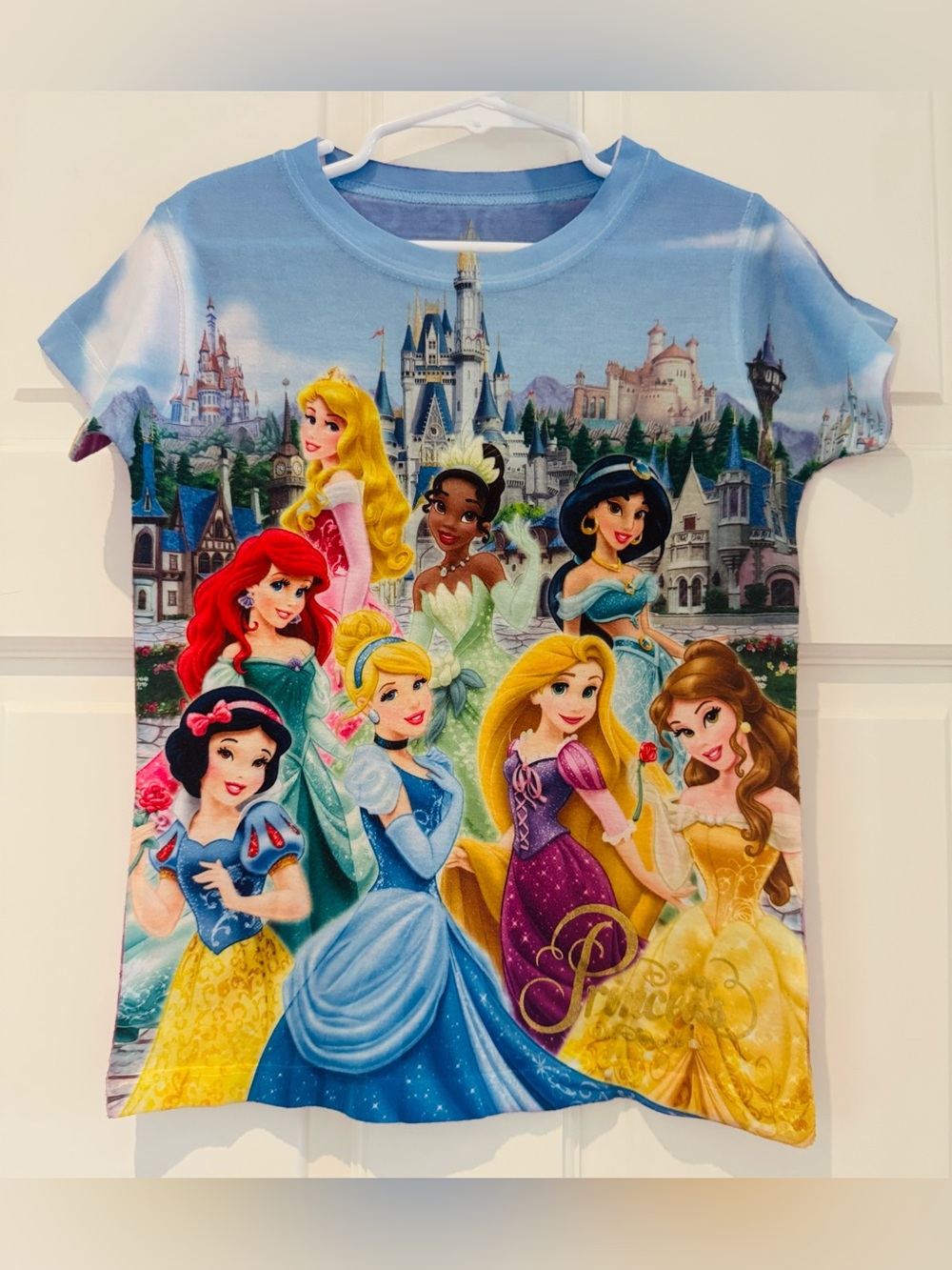 Disney Parks 2013 Disney Princess All-Over Sublimation Graphic Tee - Youth Small